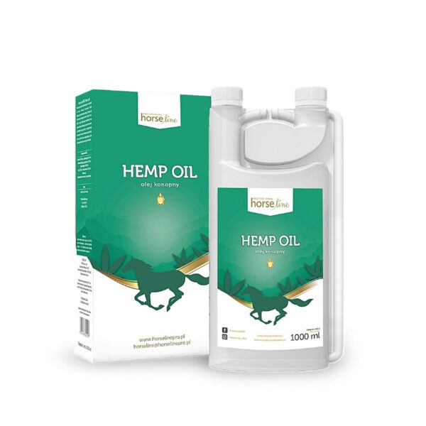 HorseLinePRO Hemp Oil 1l wzmocnienie odporności, olej lniano-konopny