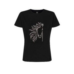 Koszulka z koniem - głowa konia z błyszczących kamyczków
